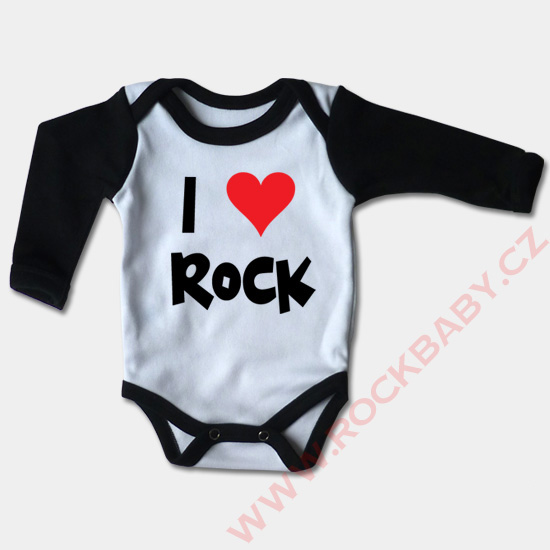 Dojčenské body dlhý rukáv - I love Rock
