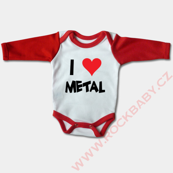 Dojčenské body dlhý rukáv - I love Metal