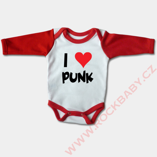 Dojčenské body dlhý rukáv - I love Punk