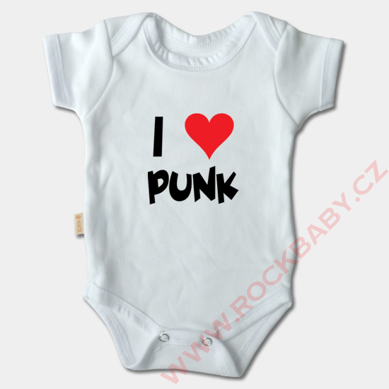 Dojčenské body krátky rukáv - I love Punk