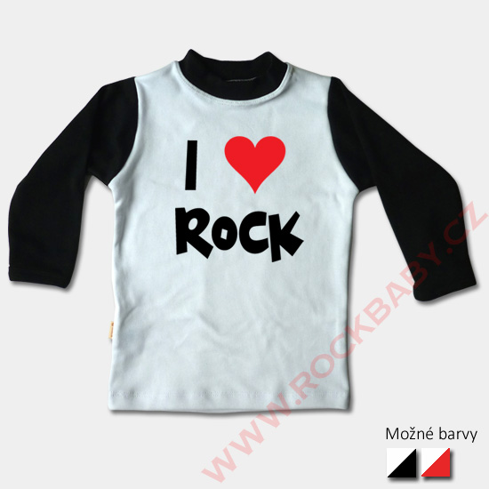 Detské tričko dlhý rukáv - I love Rock