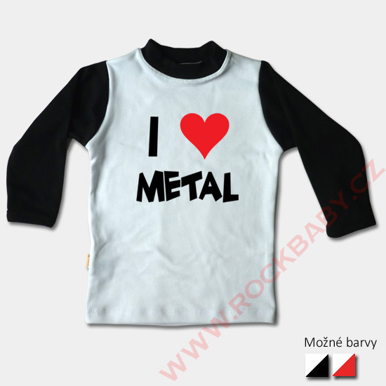 Detské tričko dlhý rukáv - I love Metal