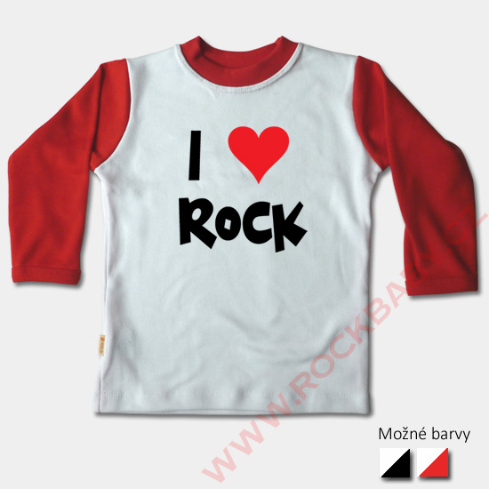 Dětské tričko dlouhý rukáv - I love Rock