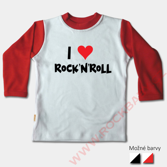 Detské tričko dlhý rukáv - I love Rock and Roll