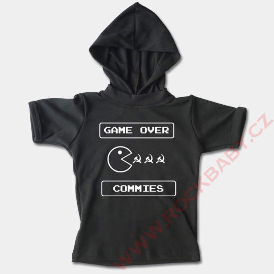 Dětské tričko s kapucí, krátký rukáv - Game Over Commies