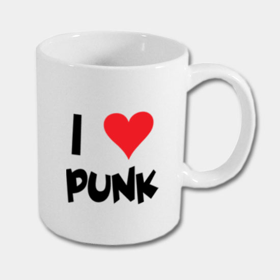 Keramický hrnček - i love punk