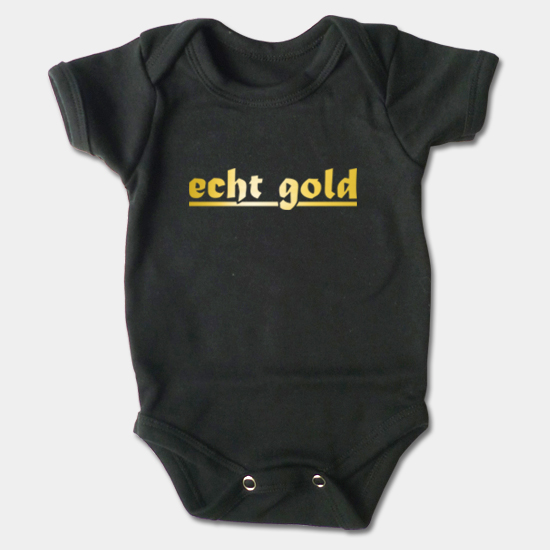 Dojčenské body krátky rukáv - Echt gold - zlatá po
