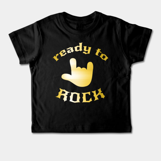 Dětské tričko krátký rukáv - Ready to Rock - zlatý
