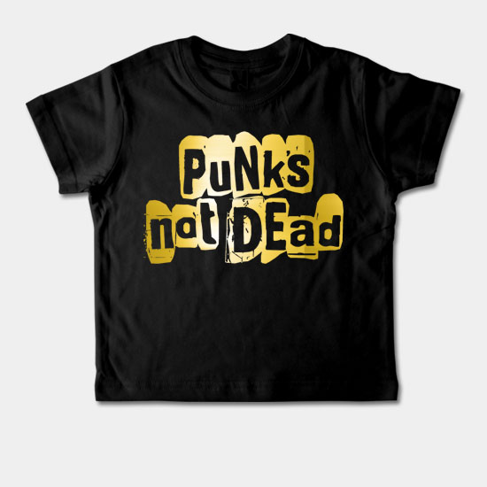 Dětské tričko krátký rukáv - Punks not dead - zlat