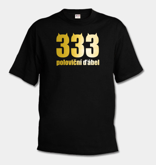 Pánské tričko - 333 poloviční ďábel - zlatý potisk