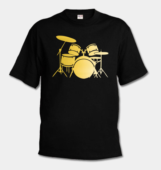 Pánske tričko - Bubny - zlatá potlač