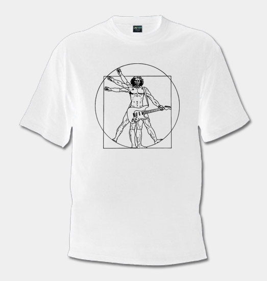Pánske tričko - Vitruviánský muž s gitarou
