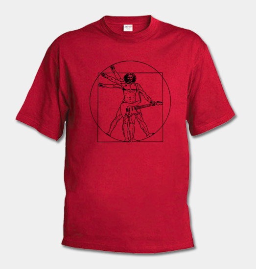 Pánské tričko - Vitruviánský muž s kytarou