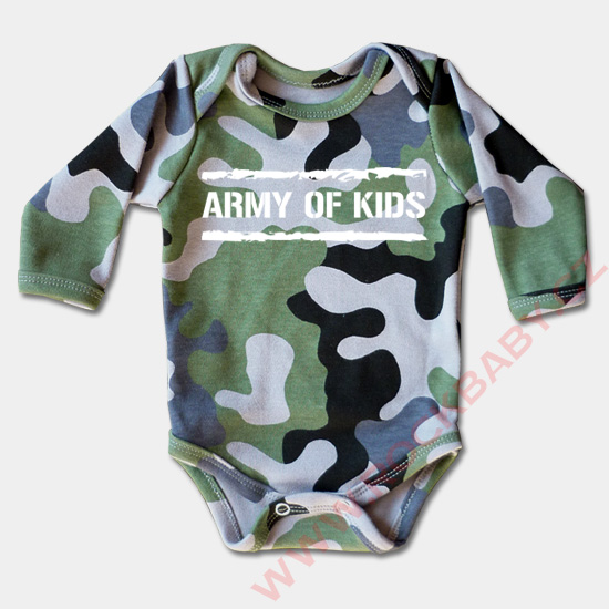Dojčenské body dlhý rukáv - Army of Kids