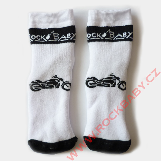 Dětské ponožky - Moto, bílé
