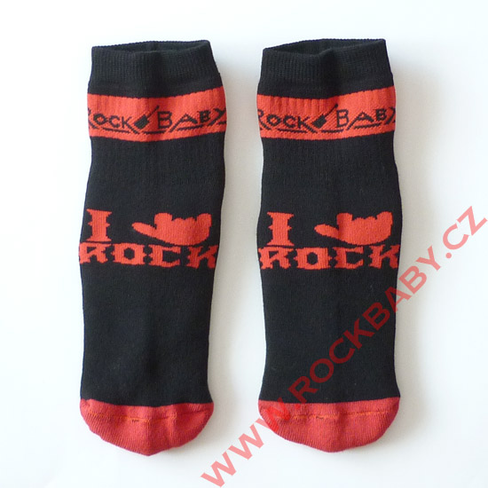 Detské ponožky - I love rock, čierne