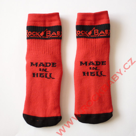 Dětské ponožky - Made in hell, červené