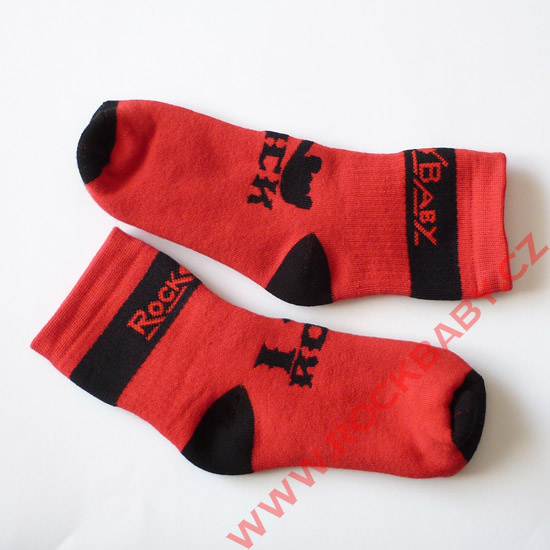 Dětské ponožky - I love rock, červené