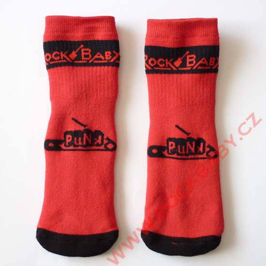 Detské ponožky - Punk špendlí, červené