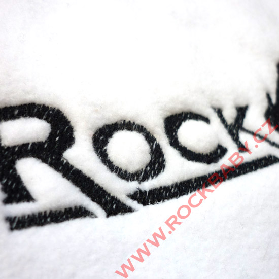 Detská deka s výšivkou - Rock Baby (biela/čierna)