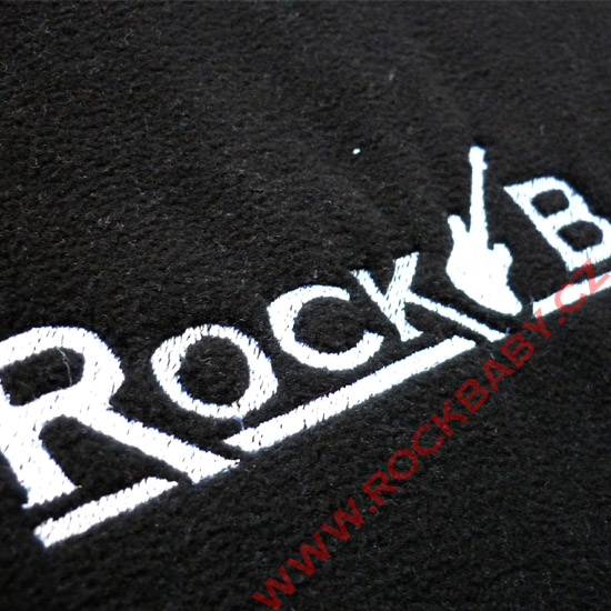 Detská deka s výšivkou - Rock Baby (biela/čierna)