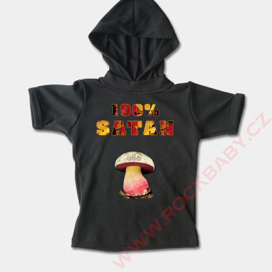 Dětské tričko s kapucí, krátký rukáv - 100% Satan